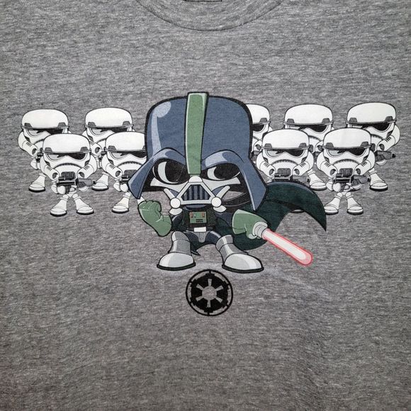 Star Wars Graphic Dark Side Littles Grey SS Tee - Size Large - Picture 1 of 4